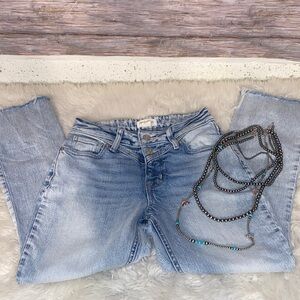 M Jeans By Maurice’s Light Blue High Rise Curvy Women's Kick Boot Ankle Jeans